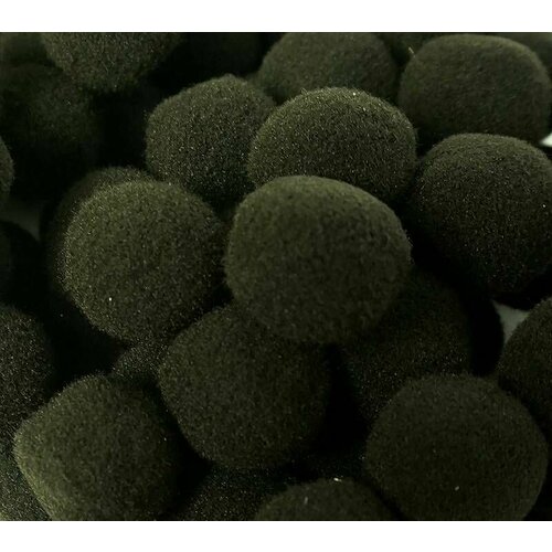 Помпоны декоративные, россыпь, диаметр 20 мм, 100 шт, черный, 1 упаковка