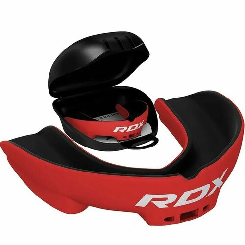 Капа для бокса RDX single Junior детская черно красная капа для бокса rdx single junior детская белая черная