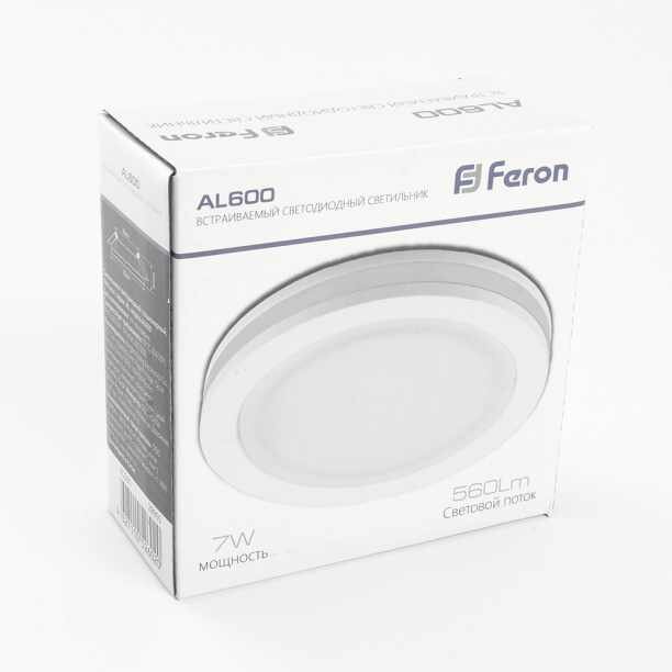 Точечный светильник светодиодный Feron 7 Вт 4000 К белый круг - фотография № 3