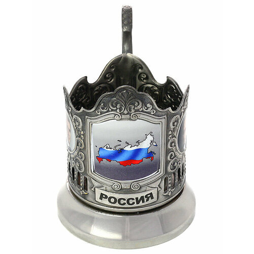 Никелированный Кольчугинский подстаканник с термопечатью 