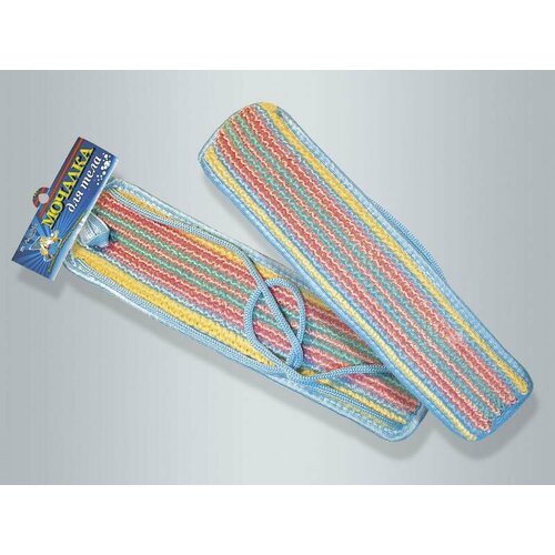 Мочалка 40СМ цвет полоска М 043 (12/216) аквамаг