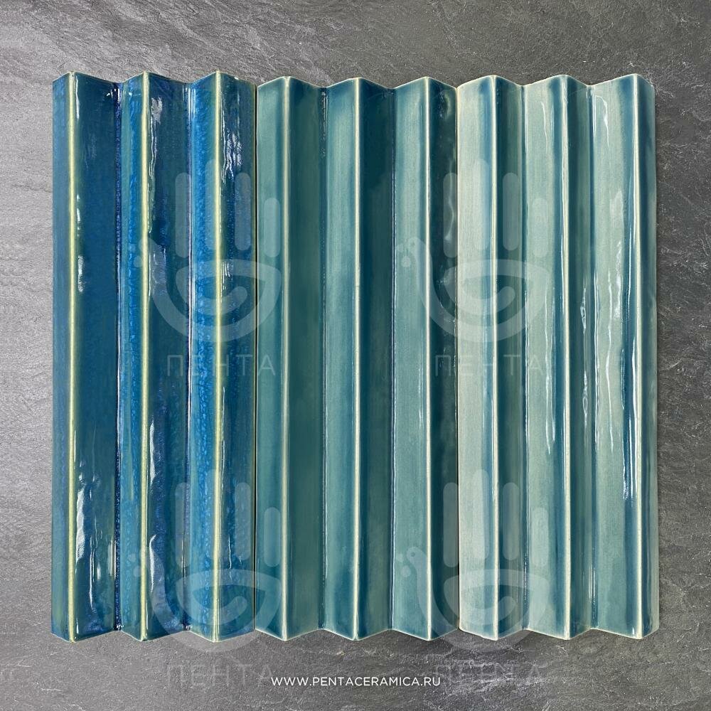 фото Плитка Плиссе бирюзовая, м2