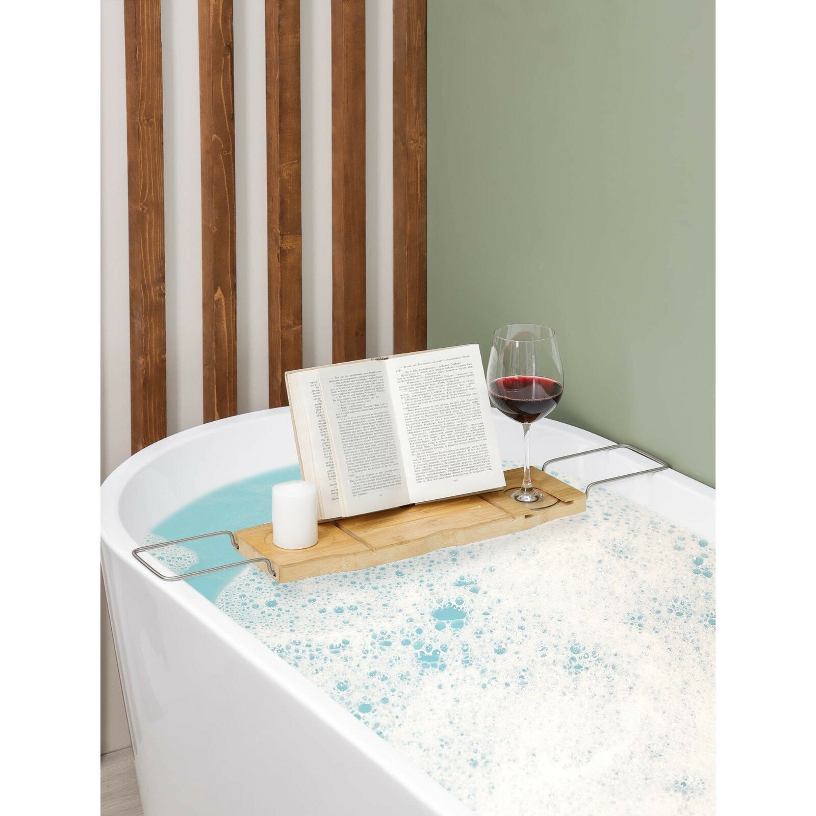 фото Полка для ванной SAVANNA SPA, 74-95×20,3×2,5 см, бамбук