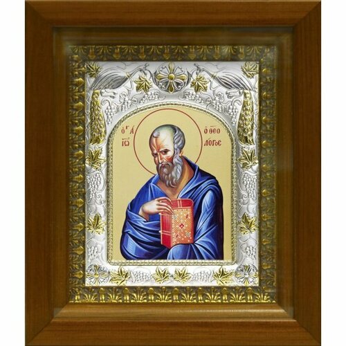 Икона Иоанн (Иван) Богослов, 14x18 см, в деревянном киоте 20х24 см, арт вк-414