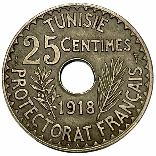 Тунис 25 сантимов 1918 г. (AH 1337)