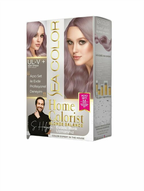 SEA COLOR Набор для окрашивания волос HOME COLORIST HAIR DYE KIT UL-V+ Нежно-фиолетовый