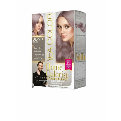 SEA COLOR Набор для окрашивания волос HOME COLORIST HAIR DYE KIT UL-V+ Нежно-фиолетовый