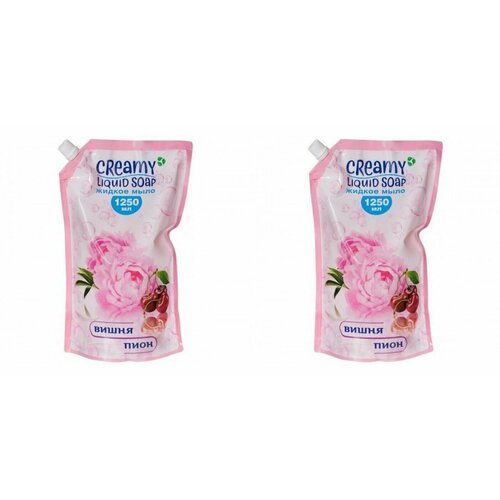 CREAMY Жидкое мыло для рук Вишня и пион 1,25л, 2 шт./