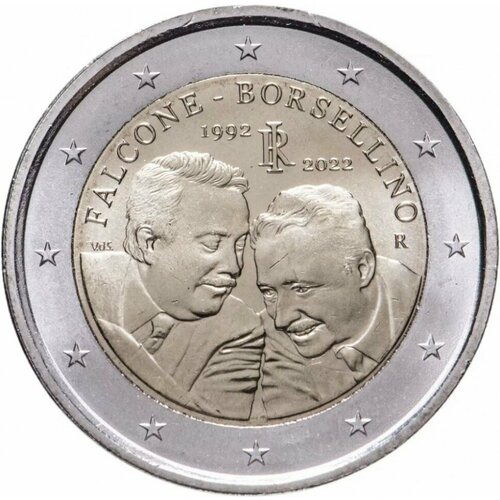Италия 2 евро 2022 / Джованни Фальконе и Паоло Борселлино монета 2 евро 700 лет со дня рождения джованни боккаччо италия 2013 unc