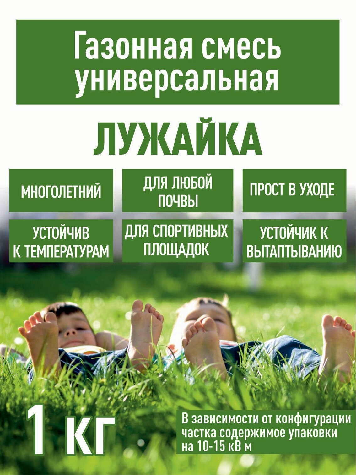 Газонная смесь универсальная Лужайка 1 кг овсяница тимофеевка райграс мятлик кострец — фото 3