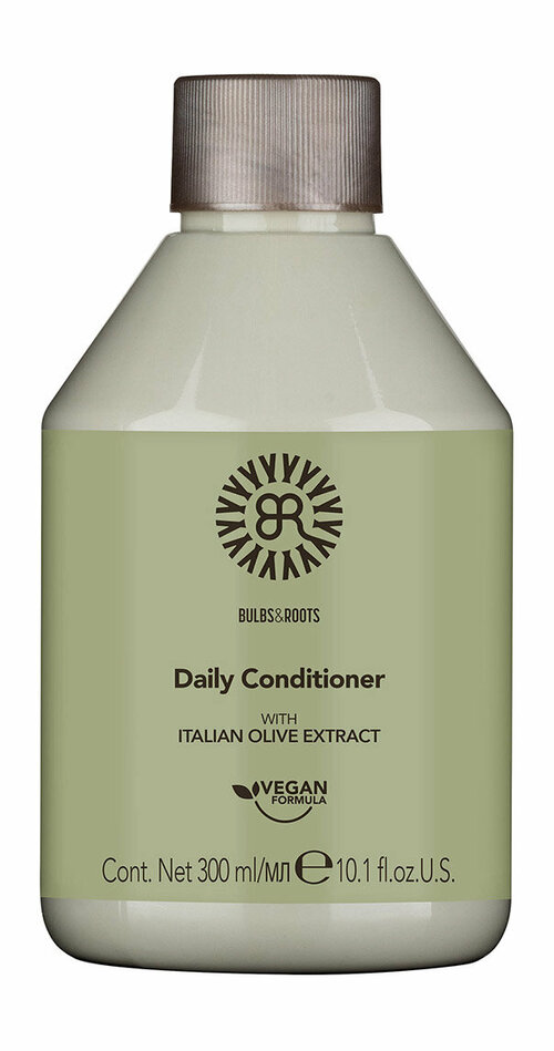 BULBS&ROOTS Кондиционер для волос увлажняющий для ежедневного использования с экстрактом оливы, веган, 300 мл