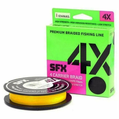 фото Леска плетеная sfx 4x желтая 135 м 0.165 мм 8.6 кг pe 1 sufix