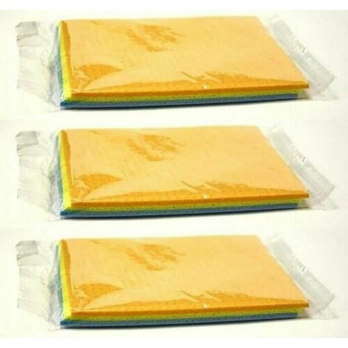 Альпак Салфетка для уборки целлюлозная губчатая, 15х18 см, 3 шт в уп, 3 уп