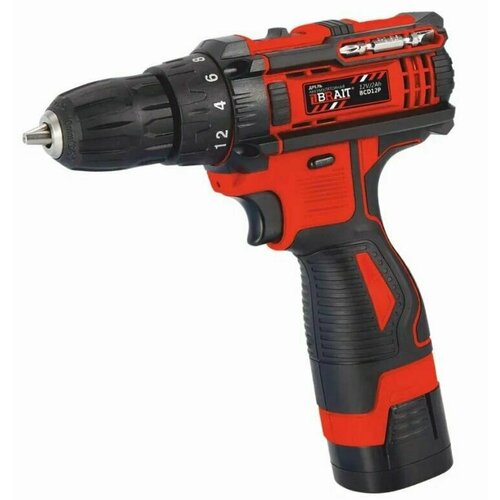 Дрель аккумуляторная BRAIT BCD12P 12В Li-on1 аккум 20Ач 2 скор 25Нм быстрая зарядка 232000₽