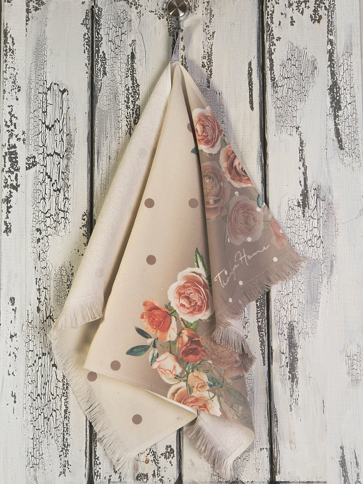 фото Кухонное полотенце Tivolyo Home POINT ROSE бежевый (50X70)