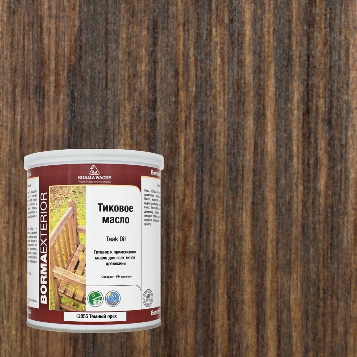 Тиковое масло Borma Teak Oil 1 л Тёмный Орех EN0361-M12055