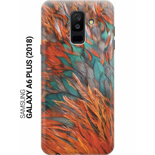 GOSSO Ультратонкий силиконовый чехол-накладка для Samsung Galaxy A6 Plus (2018) с принтом Разноцветные перья gosso ультратонкий силиконовый чехол накладка для samsung galaxy a6 plus 2018 с принтом апельсины
