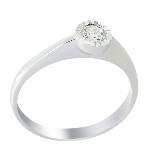 Кольцо помолвочное Галерея Эксклюзива белое золото, 585 проба, бриллиант, размер 16.5, золотой, белый