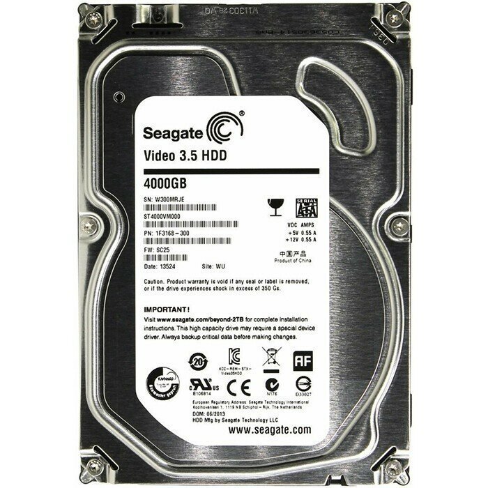 3.5" 4TB Seagate SkyHawk Surveillance HDD ST4000VX005 SATA 6Gb/s, 5900rpm, 64MB, 24x7, Bulk - фото №10