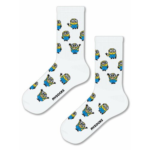 Носки MySocks, размер 36-43, белый коллекция illumination миньоны гадкий я гадкий я 2 3 blu ray 3d