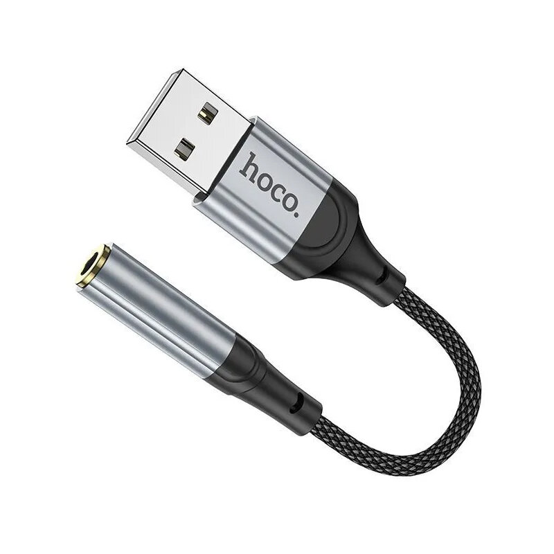 Переходник для наушников c USB-A на AUX 3.5 мм, Аудио конвертер с ЦАП (DAC), внешняя звуковая карта Hi-Fi аудио качество, hoco LS36