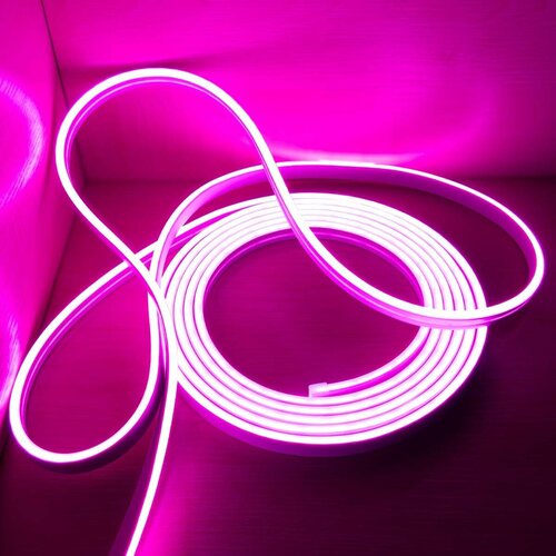 Гибкий неон LEDbeLED 12V 6х12mm 120led/m IP67, цвет свечения фиолетово-пурпурный, 5 метров