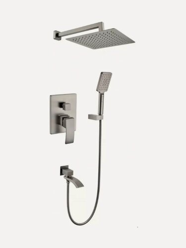 Изображение товара Душевая система скрытого монтажа Grocenberg GB5007, тропический душ, латунь, графит