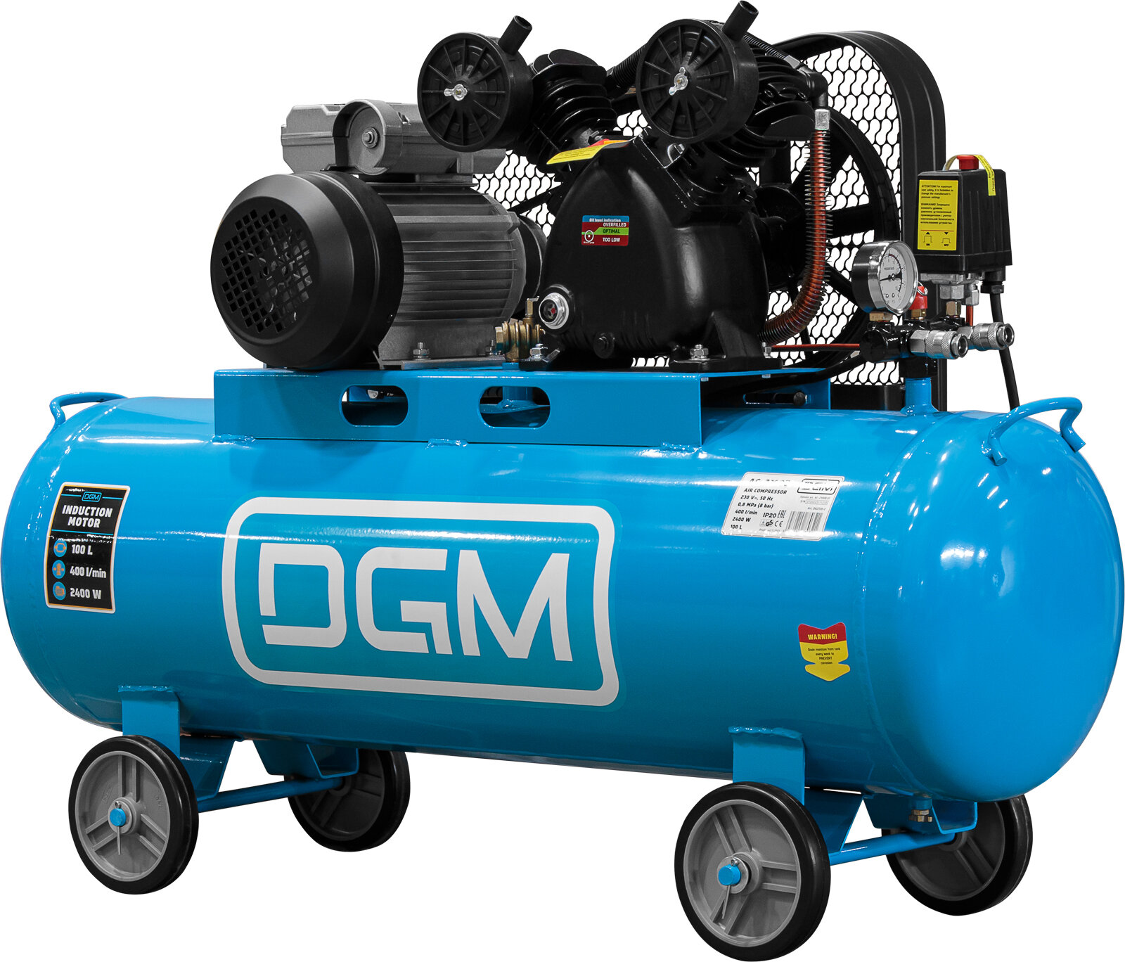 Компрессор масляный ременной привод 400л/мин DGM AC-2100B (DG2720-2)
