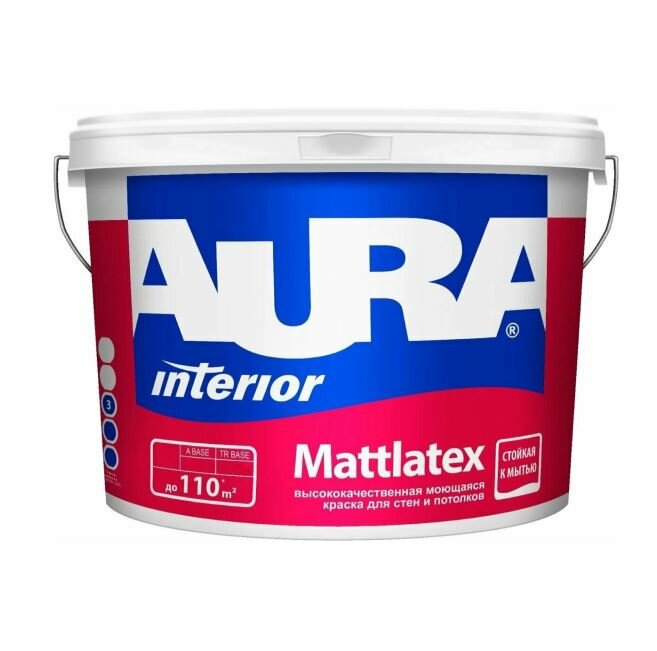 фото Краска AURA MATTLATEX TR д/стен и потолков моющаяся 4_5л