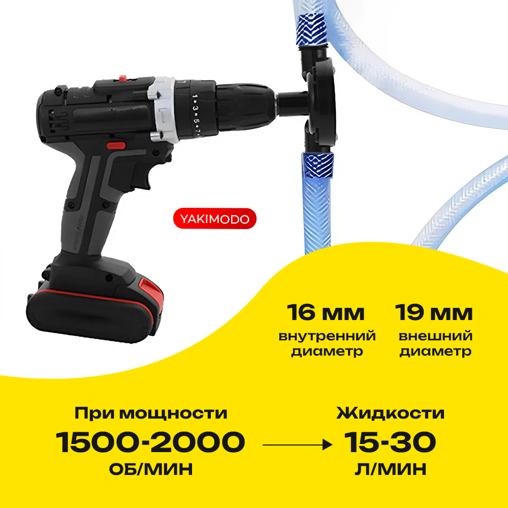 Насосы Циркуляционные Водяной насос для перекачки воды, жидкости, масла и топлива для дома и дачи, насадка на дрель, адаптер на шуруповёрт