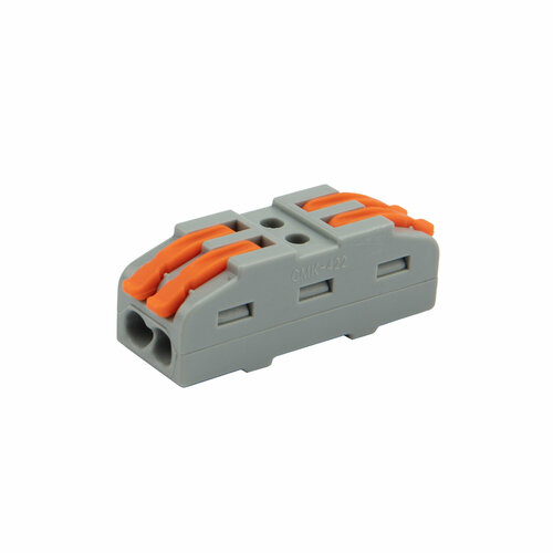 Клемма СМК 222-422 проходная 2 полюса (0, 08-4 мм²), серая (5 шт./уп.) REXANT