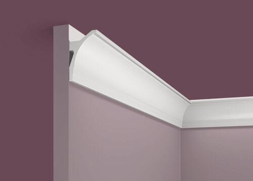 Изображение товара Потолочный плинтус / Карниз под подсветку RT018, 55х35, 2000мм, ARTIVA. Экополимер. Набор 8 шт.