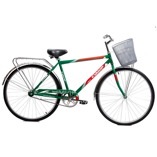 Велосипед городской 28 с корзиной Кумир 2806 мужской зеленый 18900₽