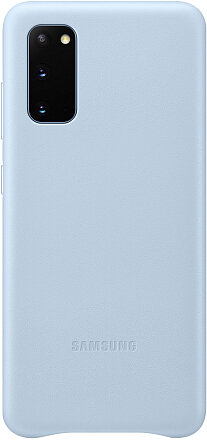 Чехол (клип-кейс) SAMSUNG Leather Cover, для Samsung Galaxy S20, голубой [ef-vg980llegru] - фото №1