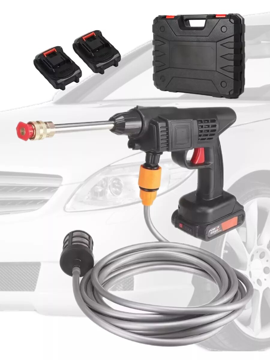 фото Автомойка аккумуляторная высокого давления с пеногенератором