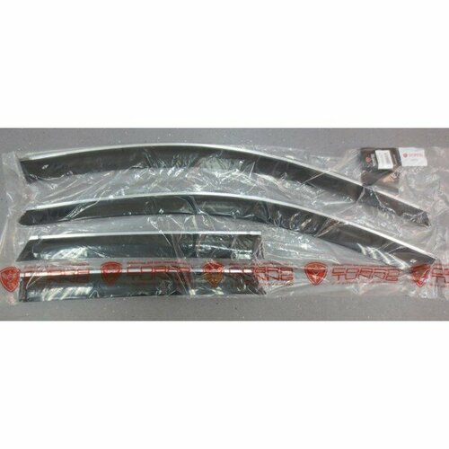 Дефлекторы окон накладные RENAULT KAPTUR/CAPTUR (2016-) хром. молдинг (R13516CR)