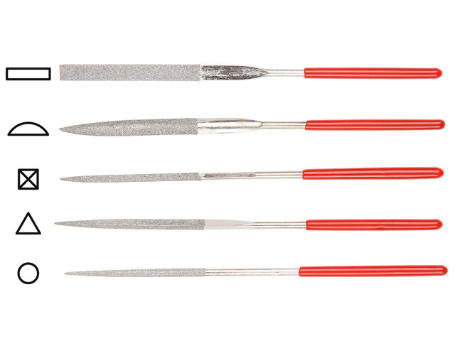 Набор надфилей алмазных 140х50х3мм 5 предметов STARTUL Profi (ST4046-5) — фото 1