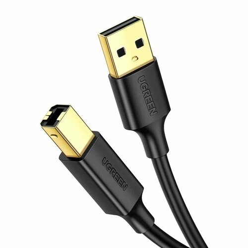 Кабель для принтера UGREEN US135 (10350) USB 2.0 A (m) to USB-B (m) Print Cable. Длина: 1, 5 м. Цвет: черный