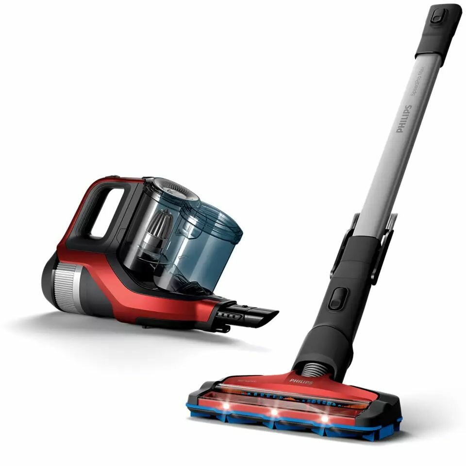 Беспроводной пылесос Philips SpeedPro Max XC7043/01 2-в-1 с турбощеткой в комплекте, красный — фото 1
