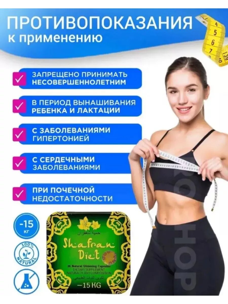 Изображение Капсулы для похудения, блокатор аппетита