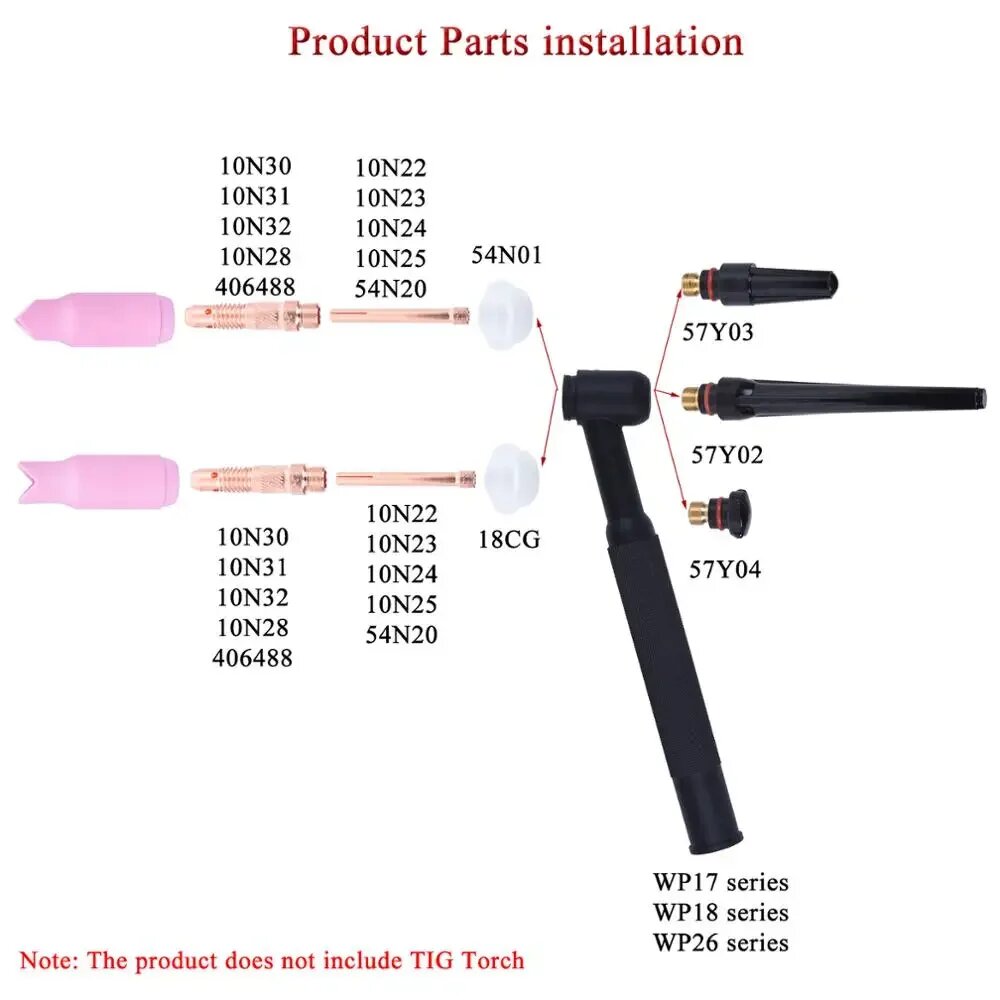 Изображение Аксессуары для горелок TIG HA&VS 24 шт.