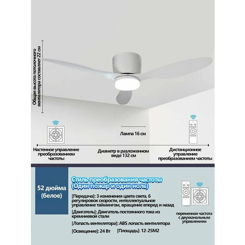 Потолочный вентилятор HOMELINK ZYJ287 люстра с вентилятором потолочная 9980₽