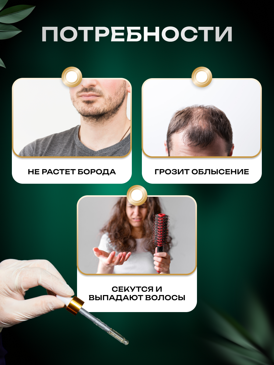 Капиксил 10 % Средство для роста волос бороды и бровей / Сыворотка против облысения / Лосьон от выпадения волос — фото 1