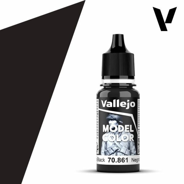 Краска 70861 Vallejo Серии Model Color Glossy Black (Глянцевый Черный) 18ml
