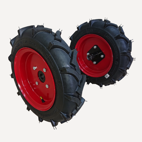 Изображение товара Комплект колес 4*10 для мотоблоков "Кадви", 2 штуки, диск со ступицей под 4 отверстия, Петрошина