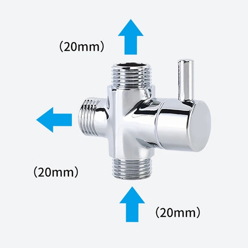 G1/2 наружная резьба, 3-ходовой медный адаптер для душевого кронштейна, переключающий клапан для душа для ручной насадки для душа и фиксированной насадки для душа, copper