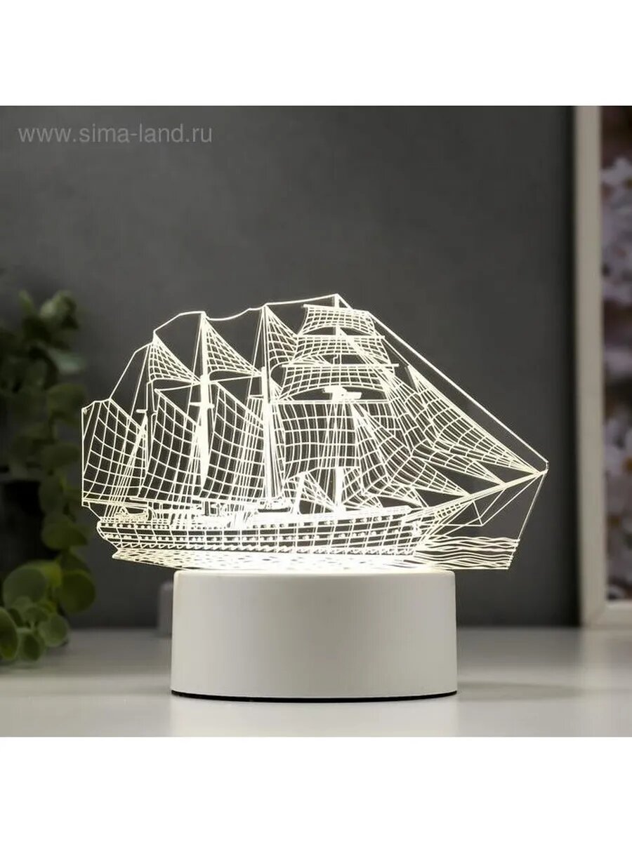 Светильник "Фрегат" LED белый от сети 9,5х15х16см RISALUX