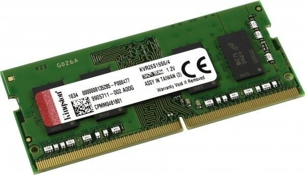 Память SODIMM DDR4 4gb 2666Mhz Kingston KVR26S19S6/4 .