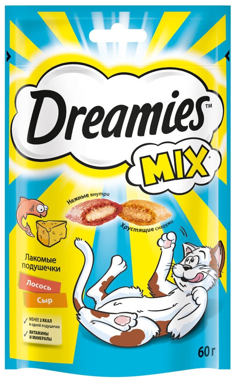 DREAMIES микс лакм лосось/сыр 6*60г - фотография № 1