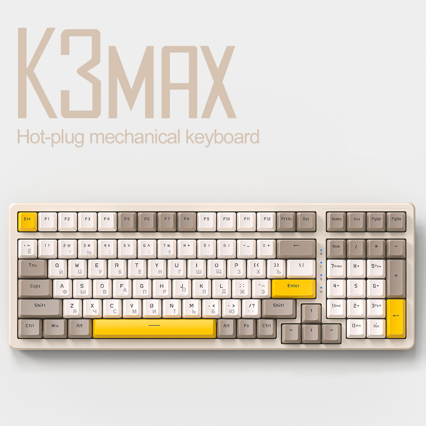 Клавиатура механическая русская Wolf K3 MAX игровая с подсветкой + Hot Swap проводная для компьютера ноутбука Gaming/game keyboard usb светящаяся